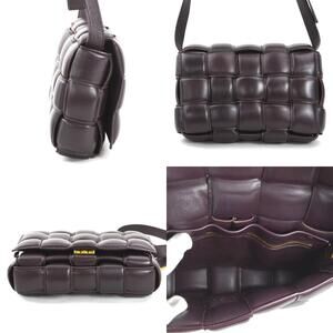 Bottega Veneta Bag Dark Brown Black Cassette Leather Padded Shoulder